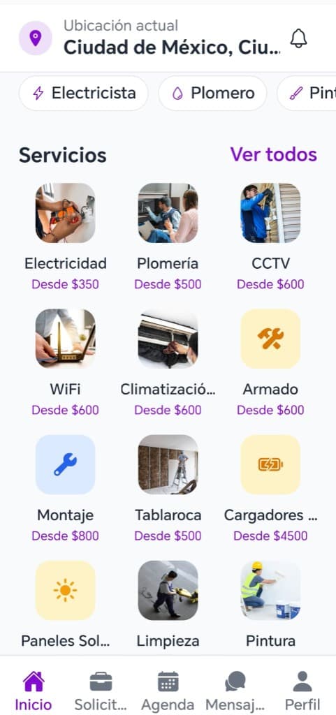 App TulBox: catálogo de servicios con precios