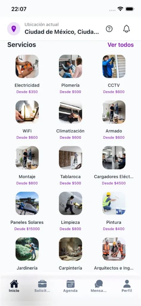 Catalogo de servicios con precios transparentes