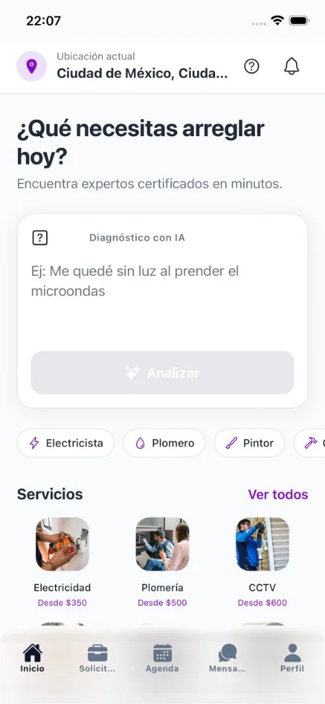 Listado de profesionales recomendados y cercanos